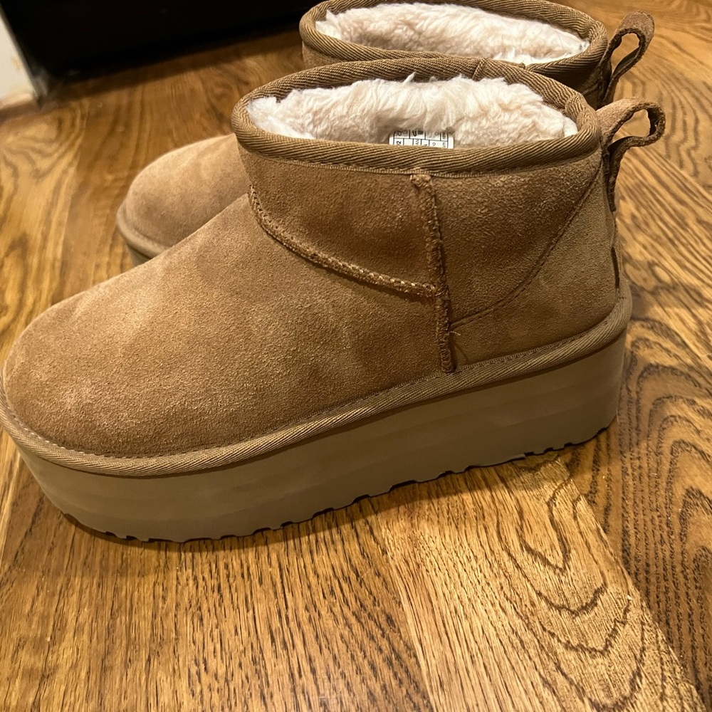 UGG Brown Suede Platform Boots